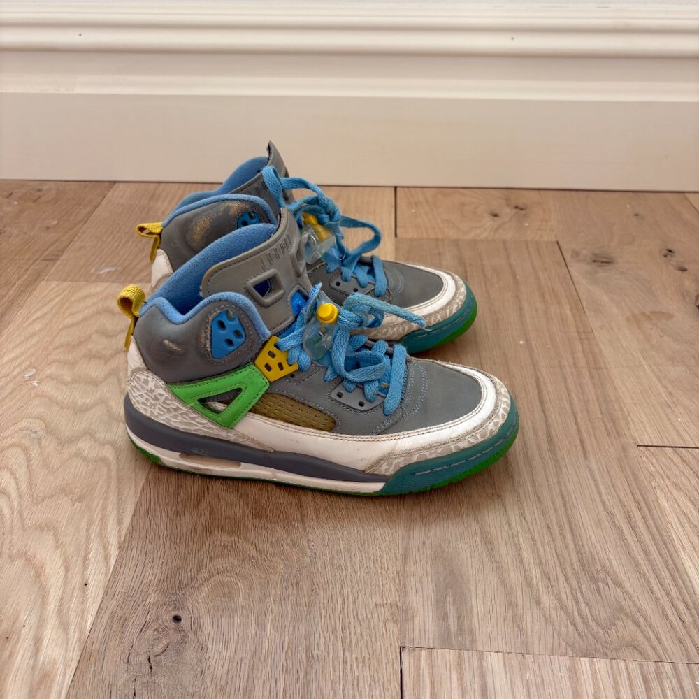 Nike Air Jordan Spizike Easter Boys Kids Stealth/Poison Green/Blue Sneakers Shoe